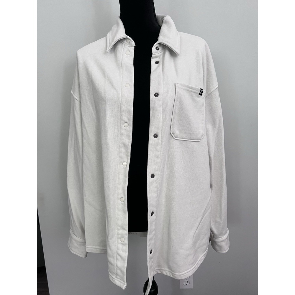 Under Armour Shirt Heavy Knit Snap‎ Button Up Long Sleeve Pocket Casual Beige L